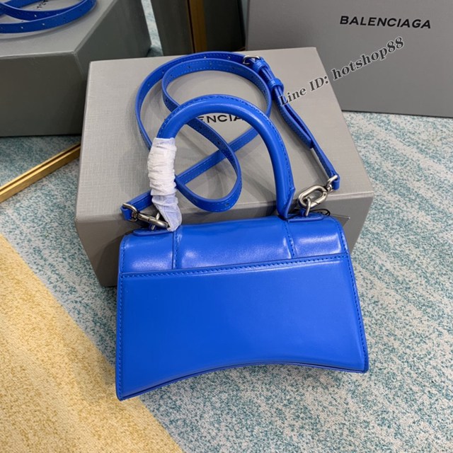 Balenciaga專櫃爆款xs小號手提女包 巴黎世家電光藍Hourglass沙漏包 fyj1691